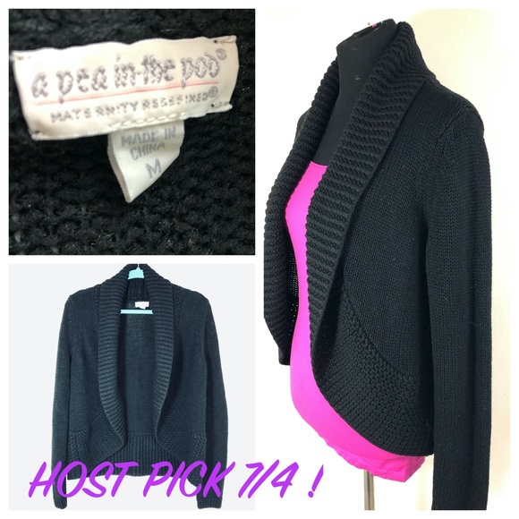 A Pea in the Pod Sweaters - A PEA IN A POD Long-Sleeve Black Cardigan Sweater